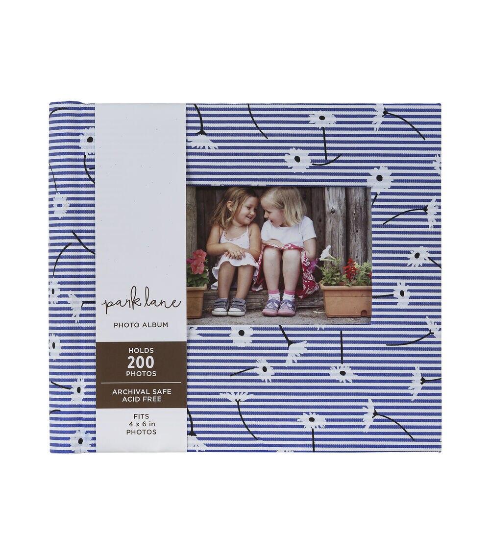 Albums | 10″ x 9″ Flowers on Stripes Photo Album With Window Albums Albums