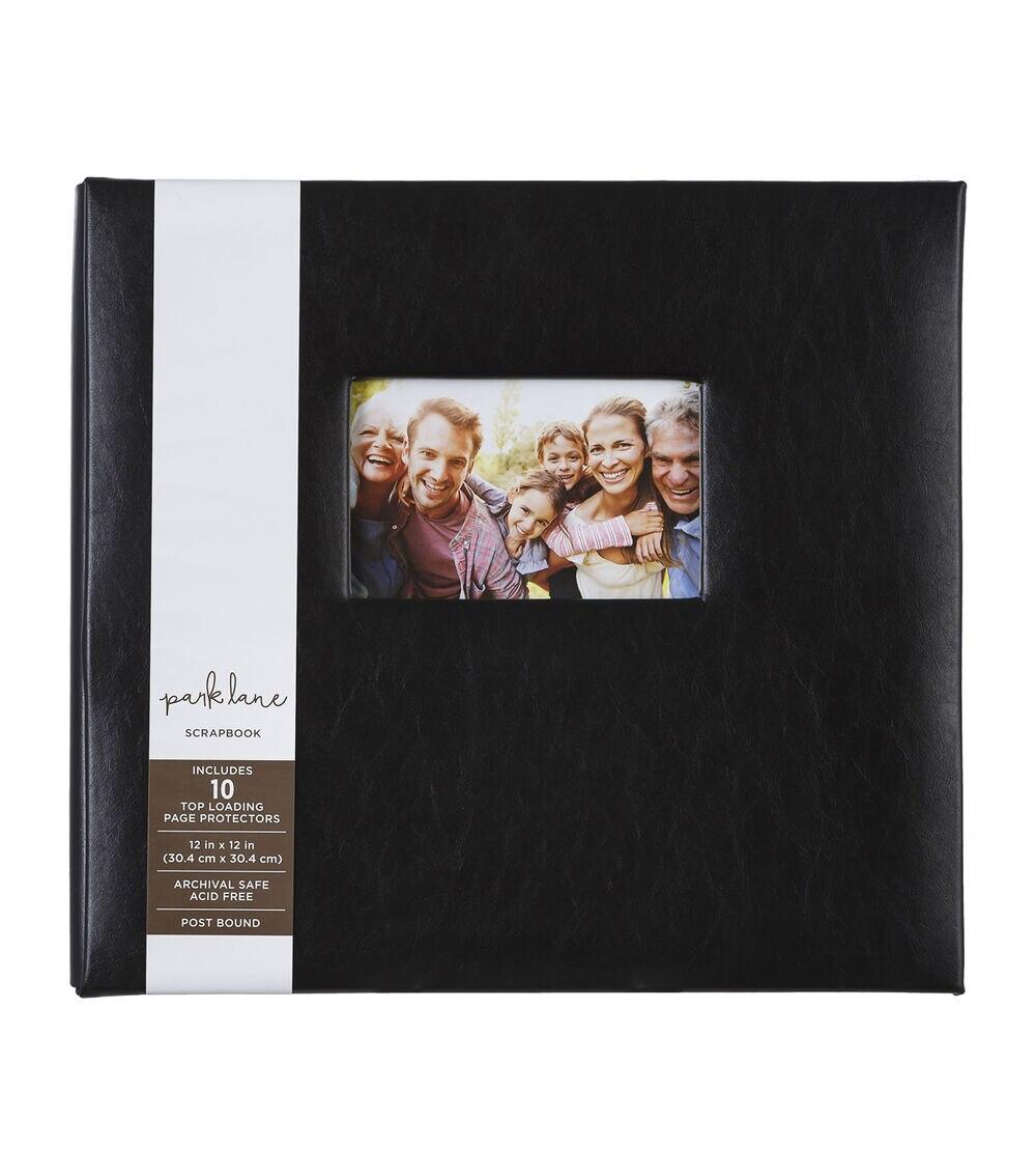 Albums | 12″ x 12″ Black Leather Scrapbook Album Albums Albums