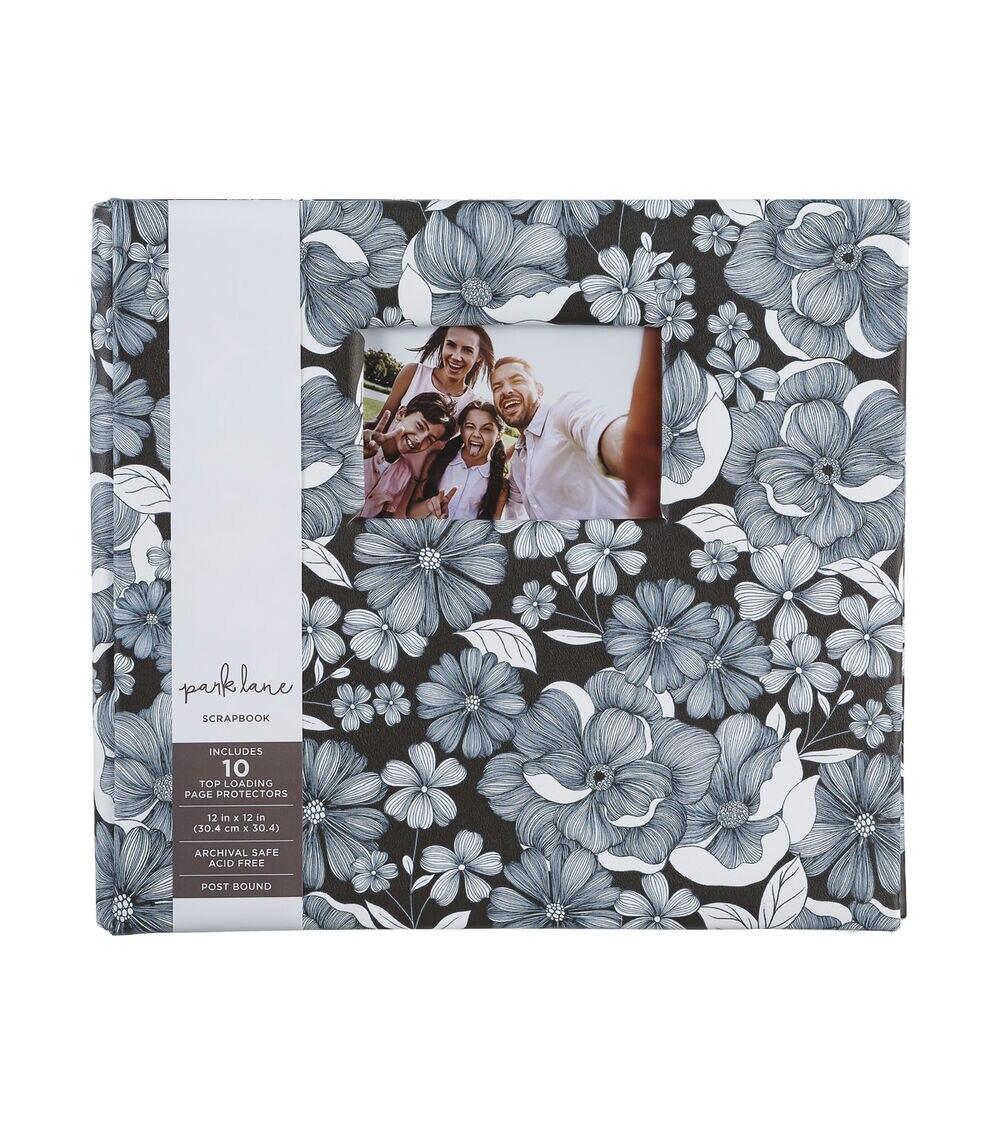 Albums | 12″ x 12″ Black & White Floral Scrapbook Album Albums Albums