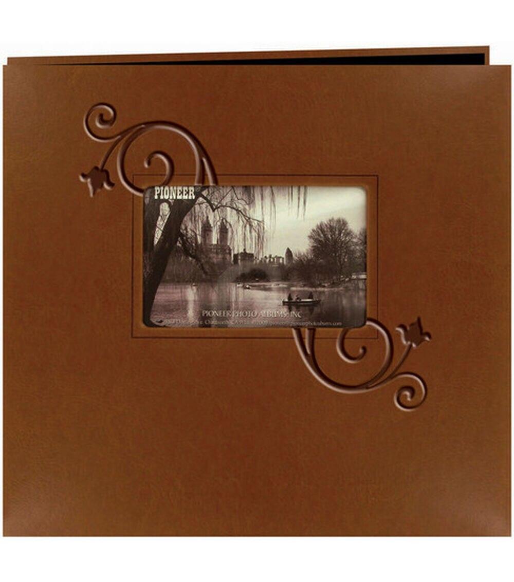 Albums | 12″x12″ Leatherette Postbound Album Brown Floral Albums Albums