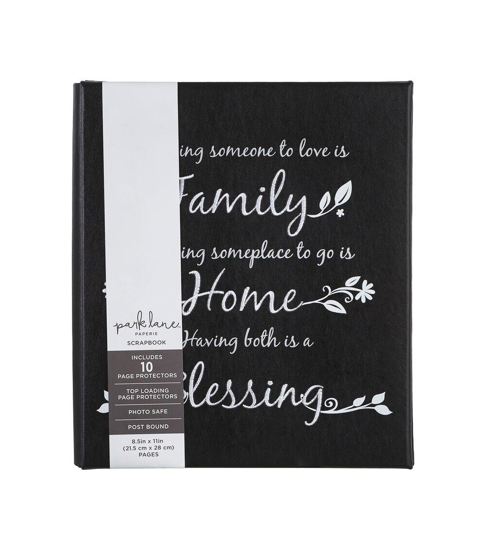 Albums | 8.5″ x 11″ Words on Black Scrapbook Album Albums Albums