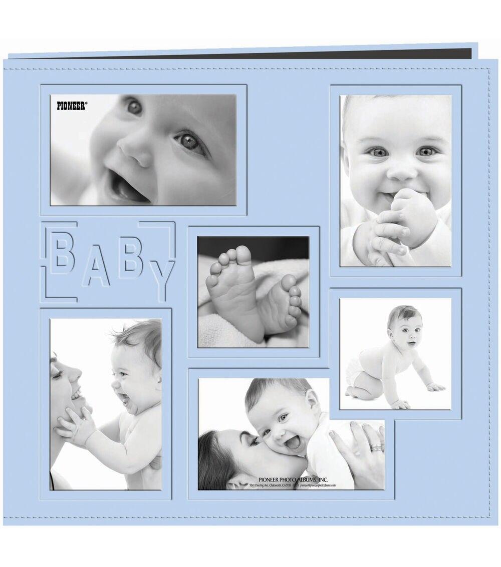 Albums | Collage Frame Sewn Embossed Cover Postbound Album 12″X12″ Blue Baby Albums Albums