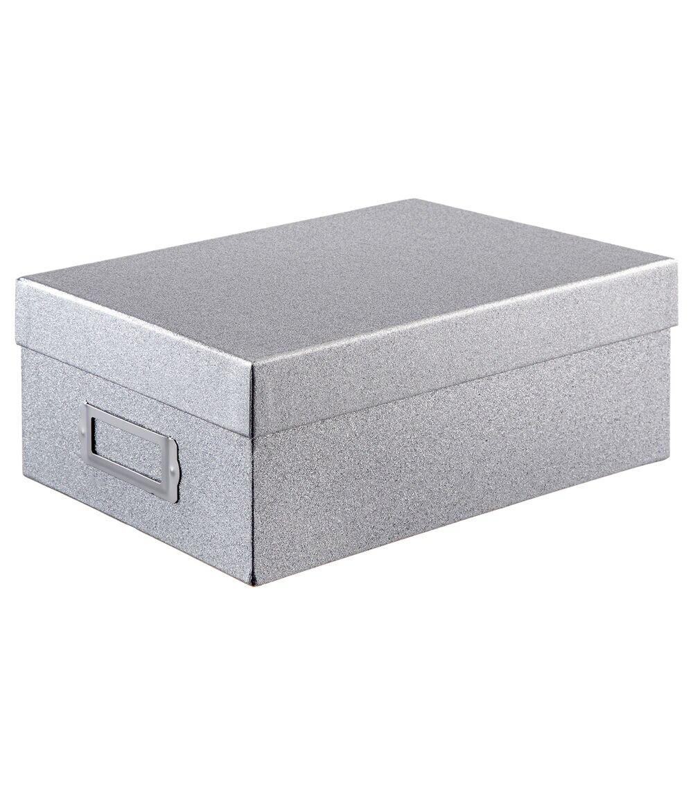 Albums | Glitter Photo Storage Box – Silver Albums Albums