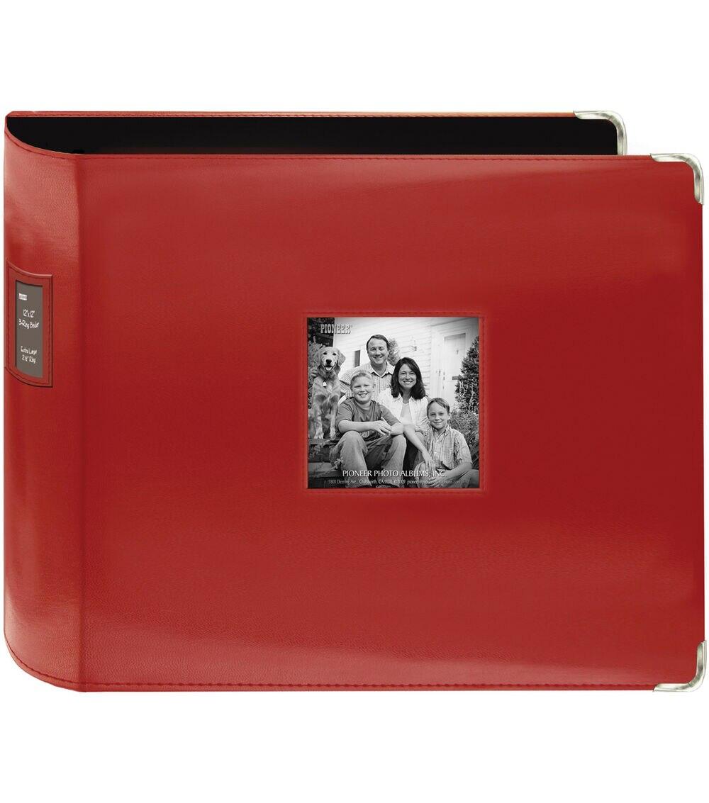 Albums | Sewn Leatherette 3 Ring Binder 12″X12″ Red Albums Albums