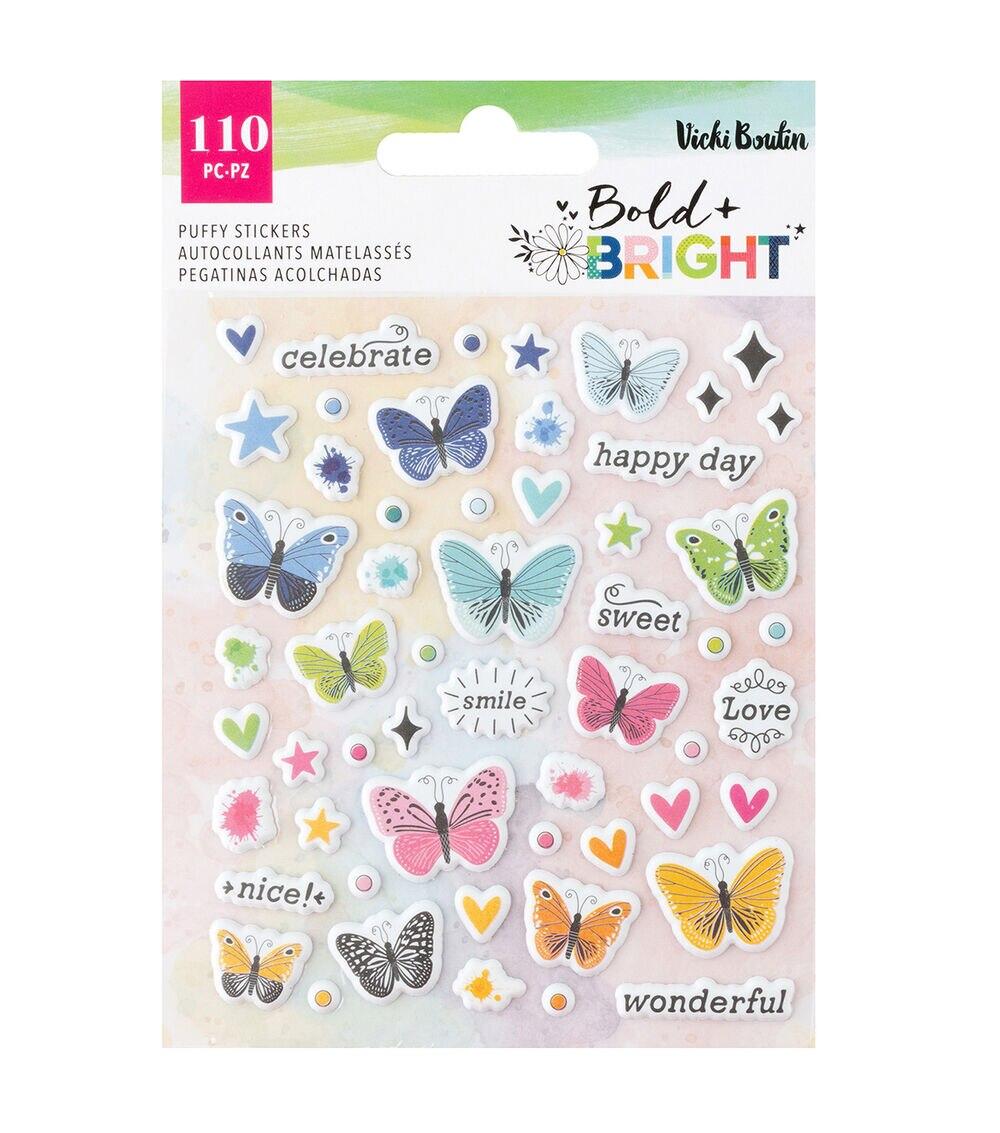 Embellishments & Stickers | 101pc Bold & Bright Mini Puffy Stickers Embellishments & Stickers Embellishments & Stickers