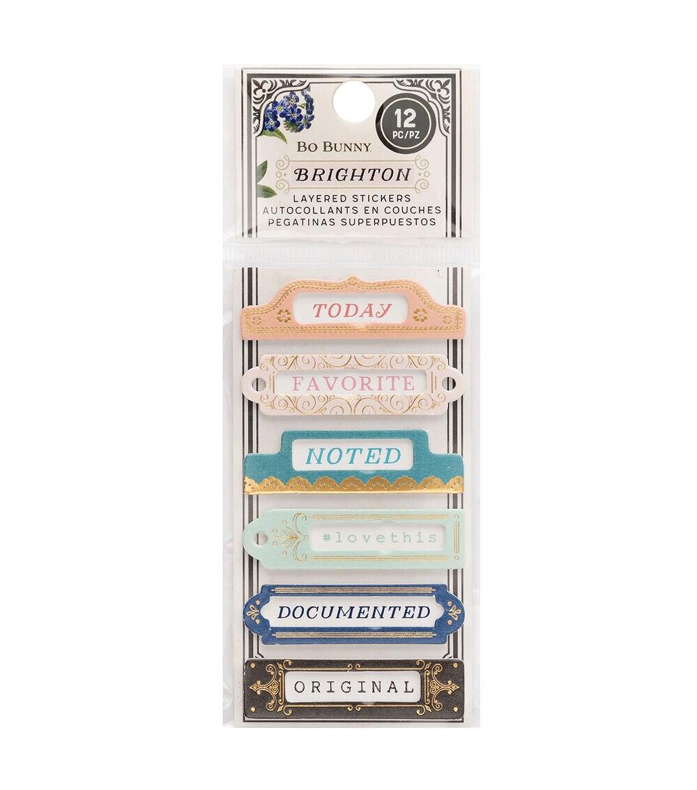 Embellishments & Stickers | 12pc Bo Bunny Brighton Layered Stickers Embellishments & Stickers Embellishments & Stickers