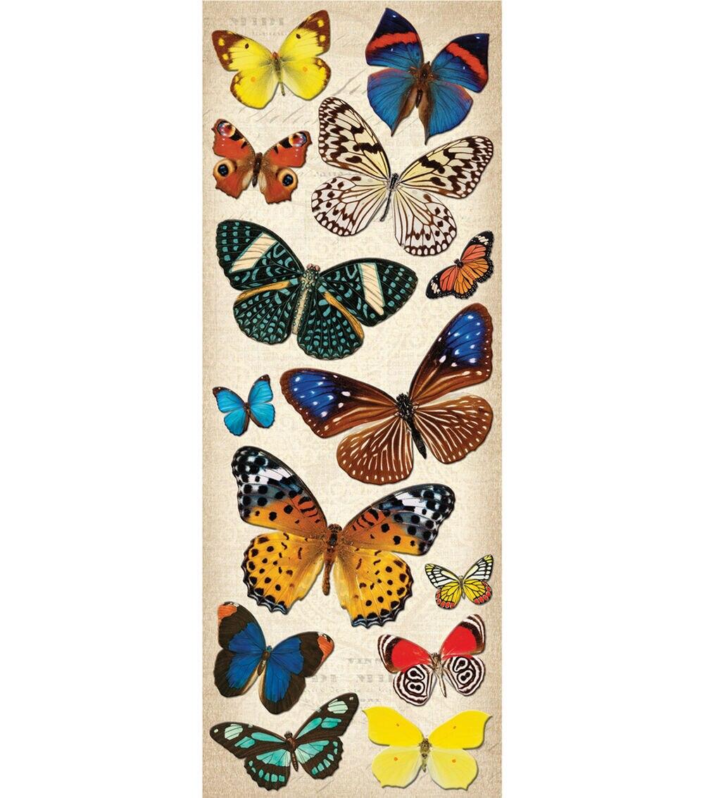 Embellishments & Stickers | 14 Pack Adhesive Chipboard Stickers Natural Butterflies Embellishments & Stickers Embellishments & Stickers