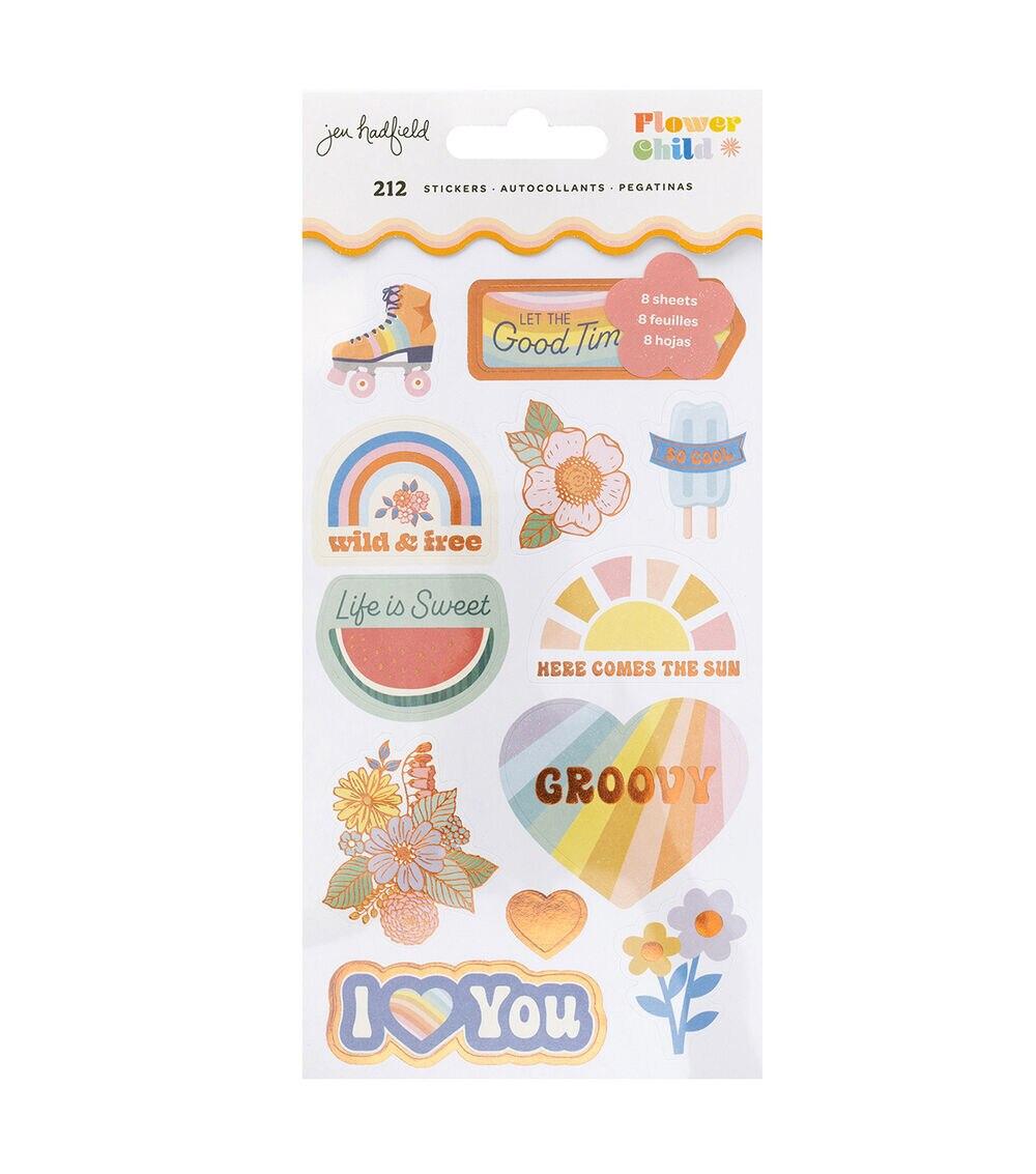 Embellishments & Stickers | 212pc Jen Hatfield Flower Child Sticker Book Embellishments & Stickers Embellishments & Stickers