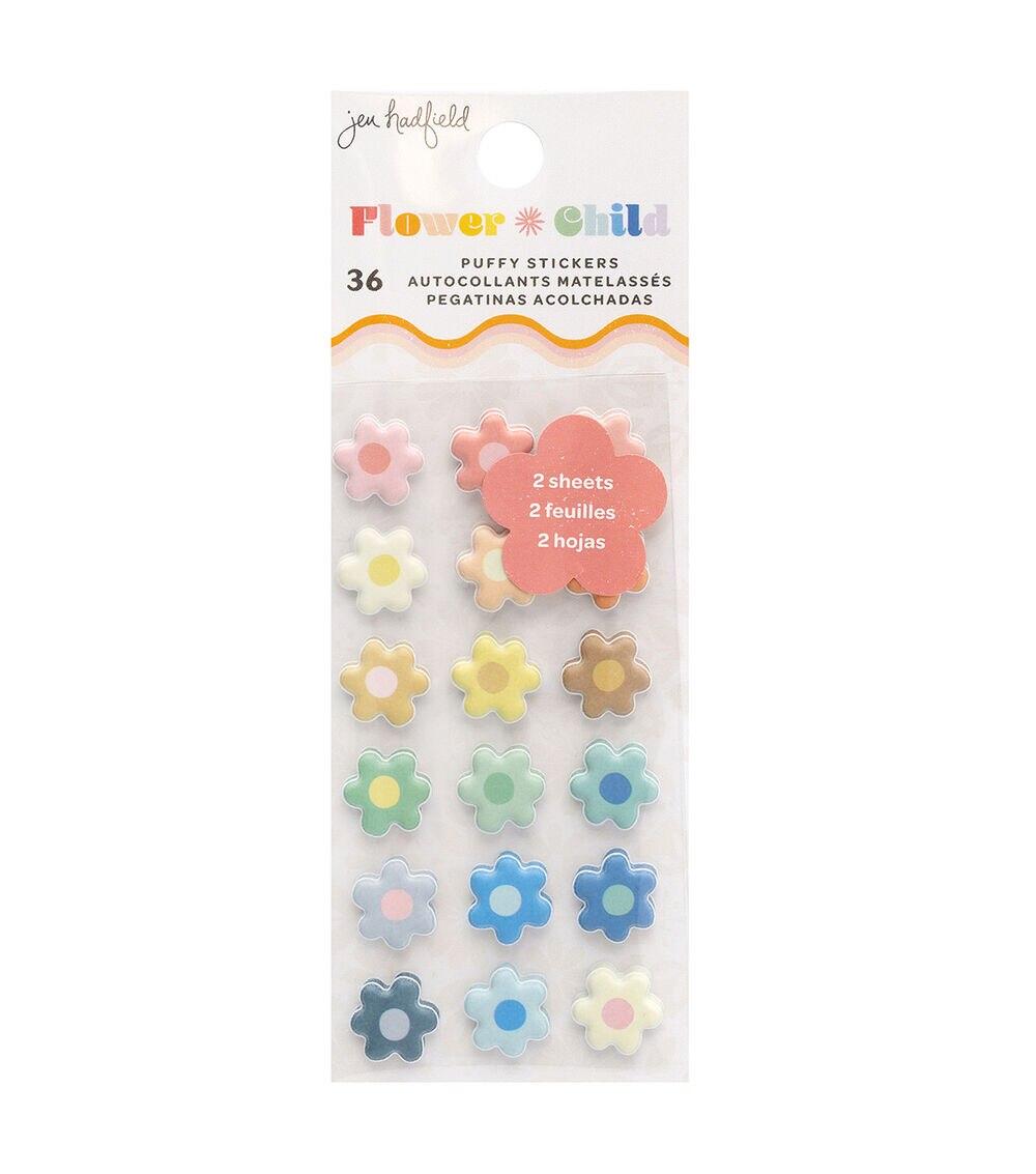 Embellishments & Stickers | 36pc Jen Hatfield Flower Child Mini Puffy Stickers Embellishments & Stickers Embellishments & Stickers