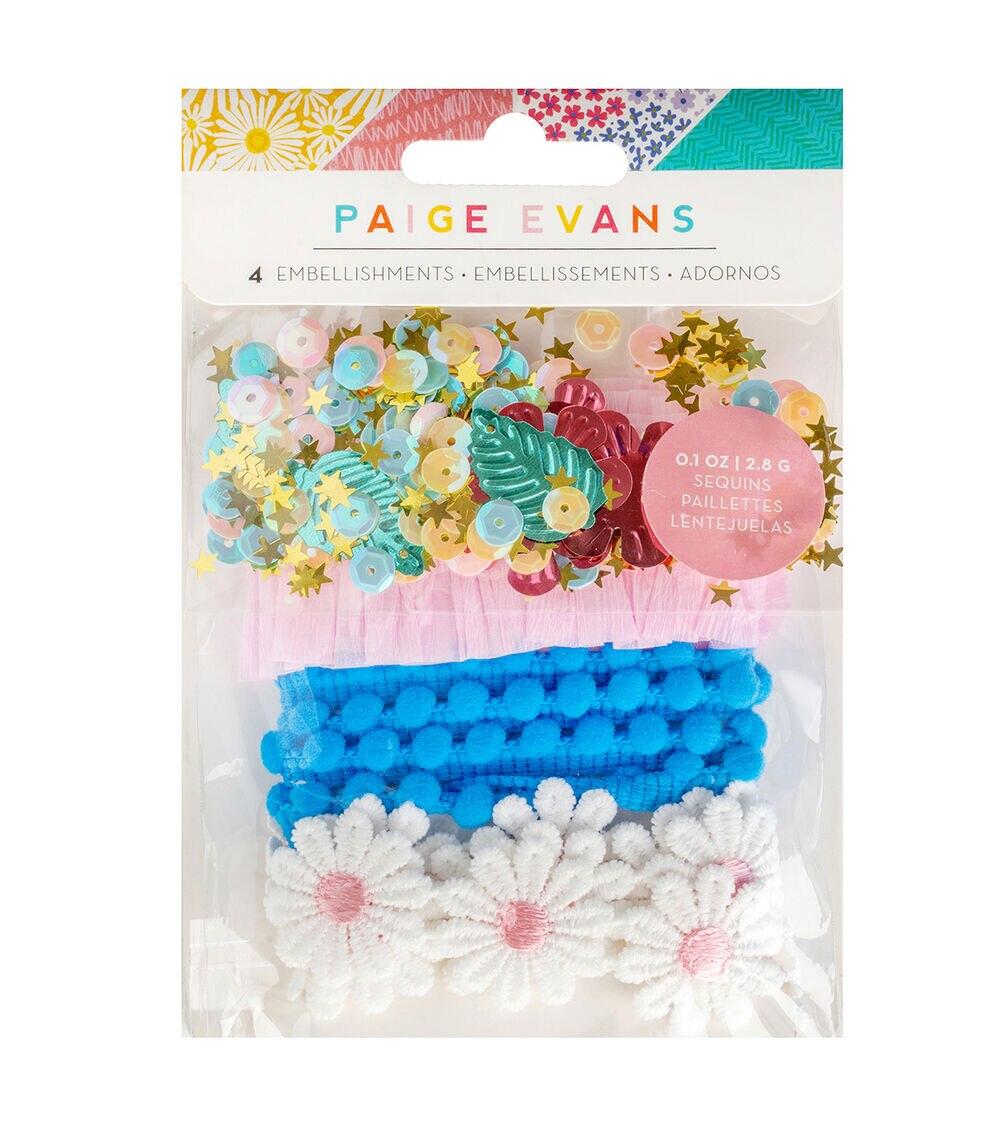 Embellishments & Stickers | 4ct Paige Evans Adventure Trim & Sequin Mix Embellishments & Stickers Embellishments & Stickers