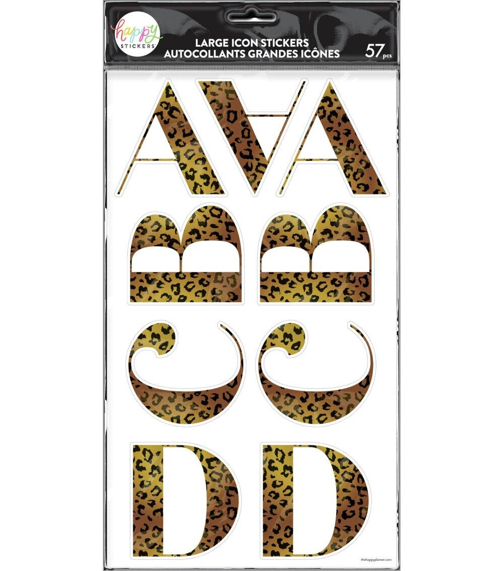 Embellishments & Stickers | 57pc Cheetah Alphabet Large 6 Sheet Sticker Pack Embellishments & Stickers Embellishments & Stickers