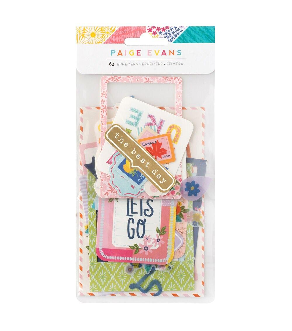 Embellishments & Stickers | 63ct Paige Evans Adventure Journaling Ephemeras Embellishments & Stickers Embellishments & Stickers