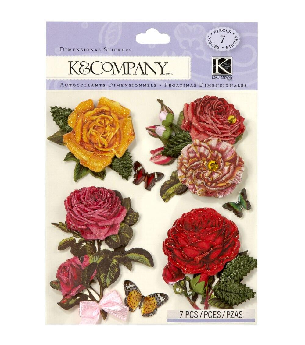 Embellishments & Stickers | 7 pk Roses Embellishment Dimensionals Stickers Embellishments & Stickers Embellishments & Stickers