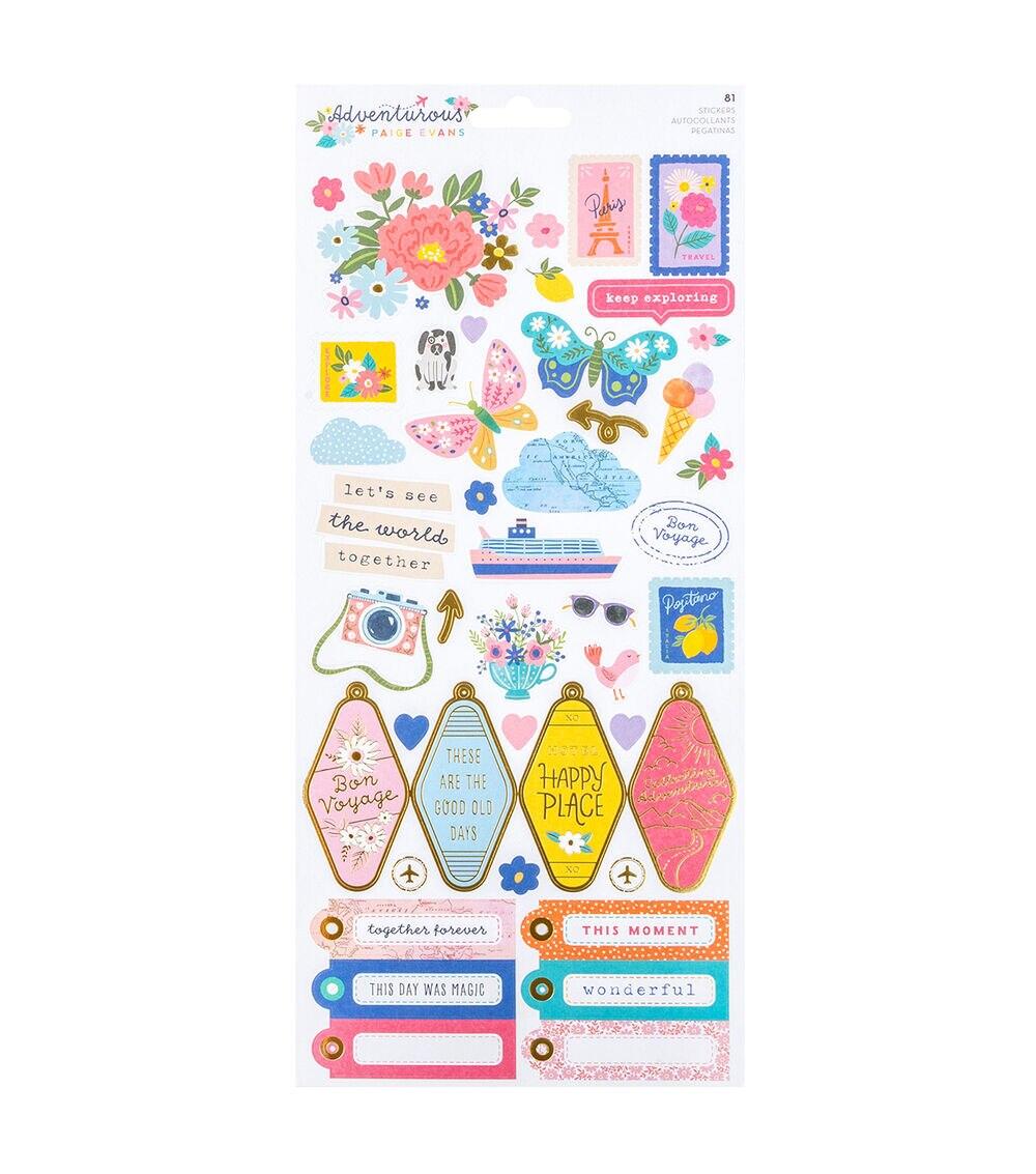 Embellishments & Stickers | 81pc Paige Evans Adventure Stickers Embellishments & Stickers Embellishments & Stickers