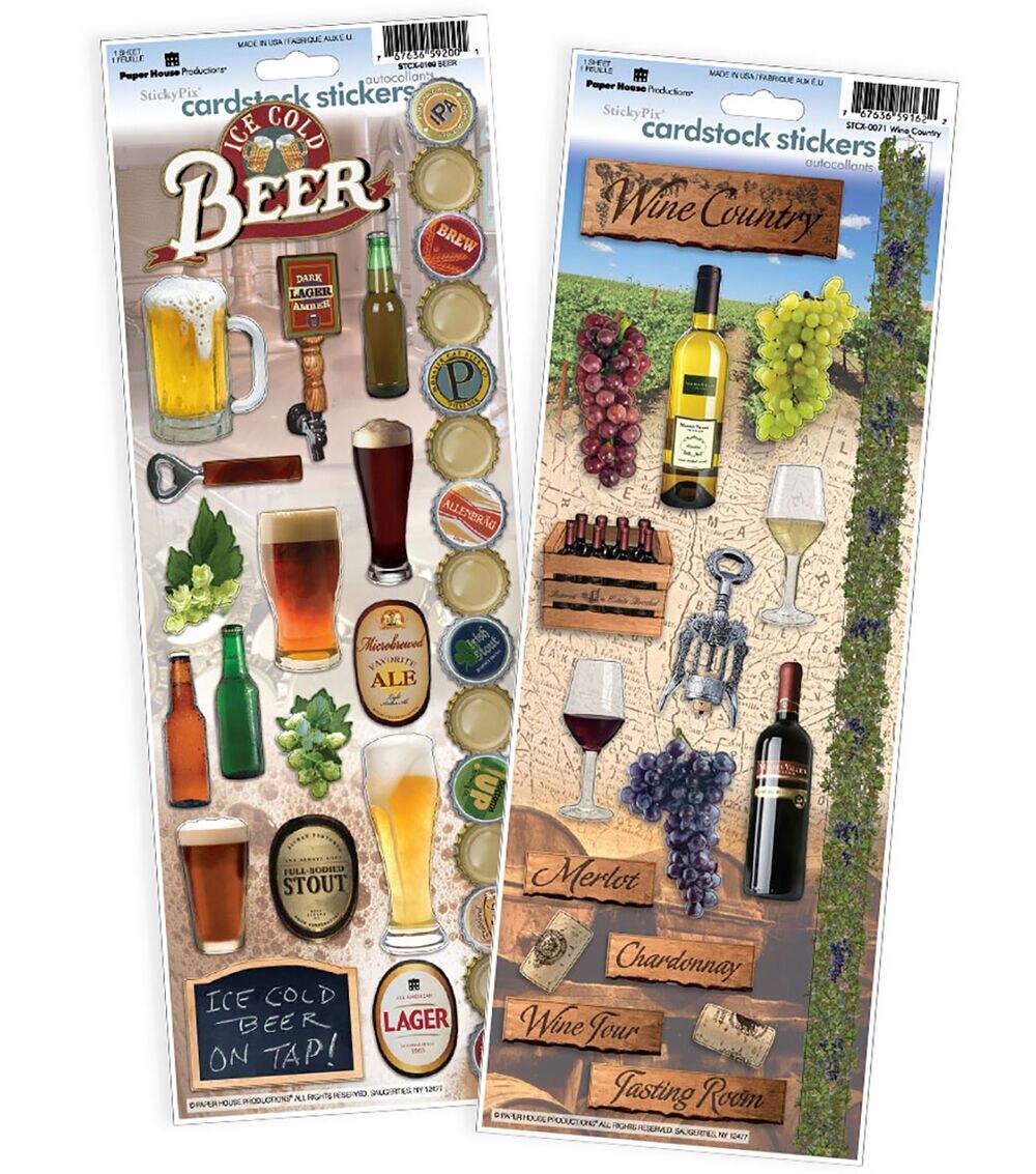 Embellishments & Stickers | Beer and Wine Cardstock Sticker 2pk Embellishments & Stickers Embellishments & Stickers