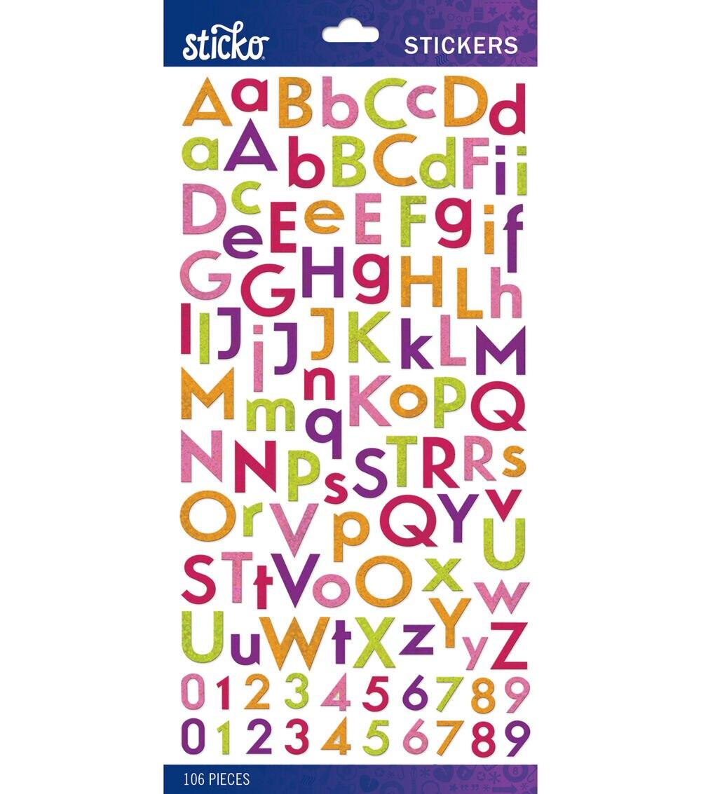 Embellishments & Stickers | Bright Multi color Glitter Combination Small Alphabet Stickers Embellishments & Stickers Embellishments & Stickers