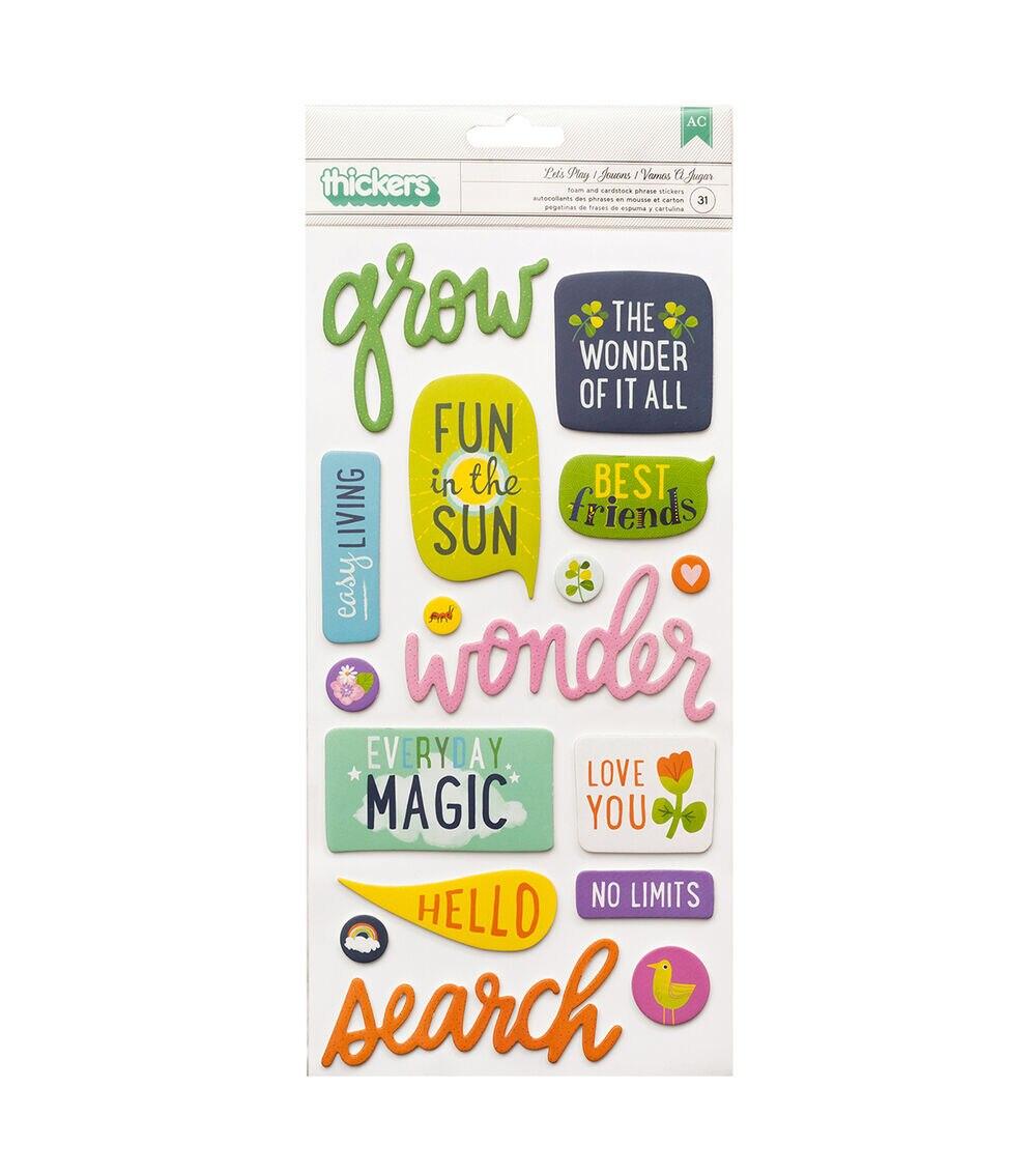 Embellishments & Stickers | Shimelle Never Grow Up Thickers Stickers Let’s Go Phrase Embellishments & Stickers Embellishments & Stickers