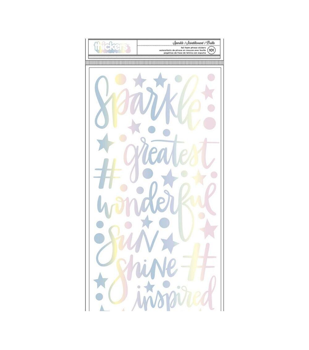 Embellishments & Stickers | Shimelle Sparkle City Thickers Sticker 5.5”X11” 101 Pkg Sparkle Phrase Embellishments & Stickers Embellishments & Stickers