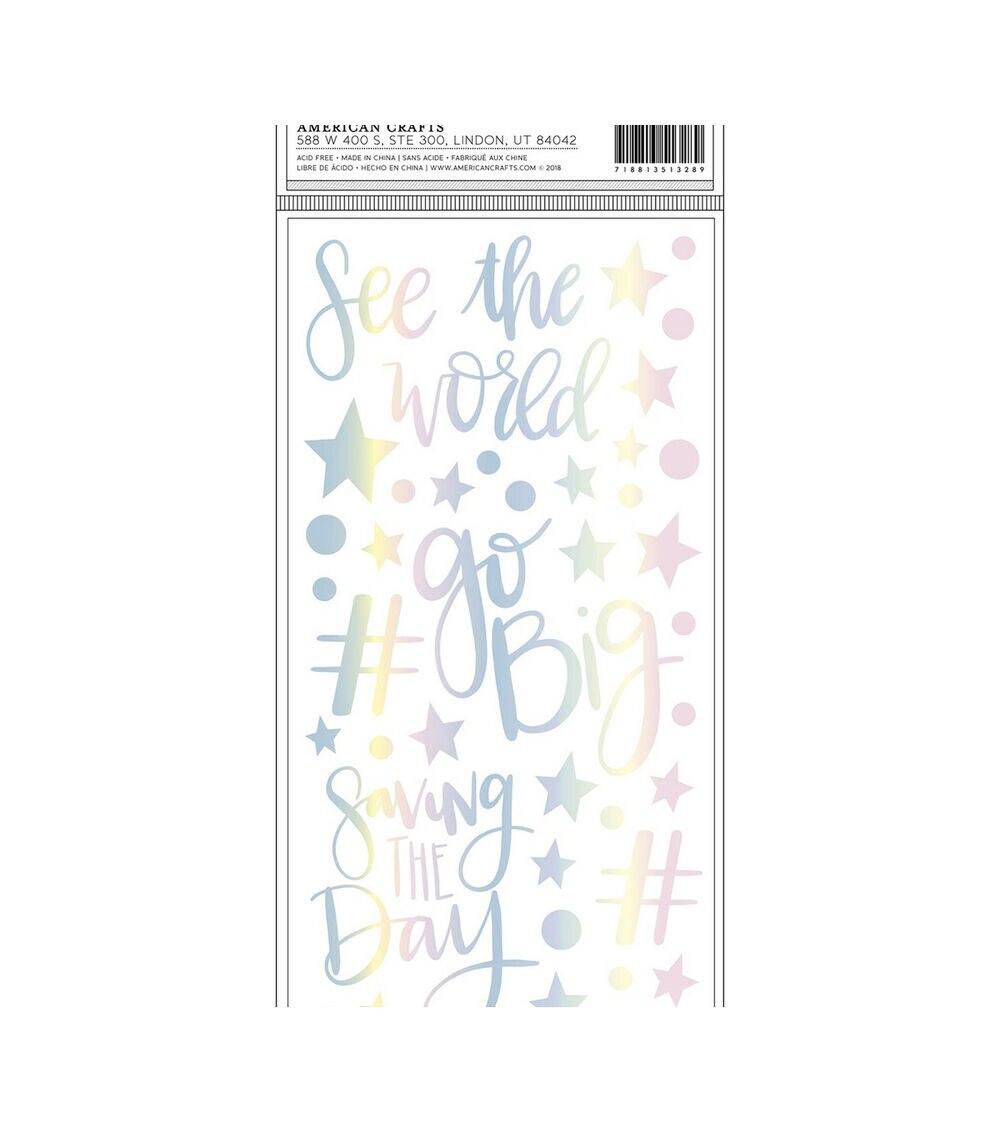 Embellishments & Stickers | Shimelle Sparkle City Thickers Sticker 5.5”X11” 101 Pkg Sparkle Phrase Embellishments & Stickers Embellishments & Stickers