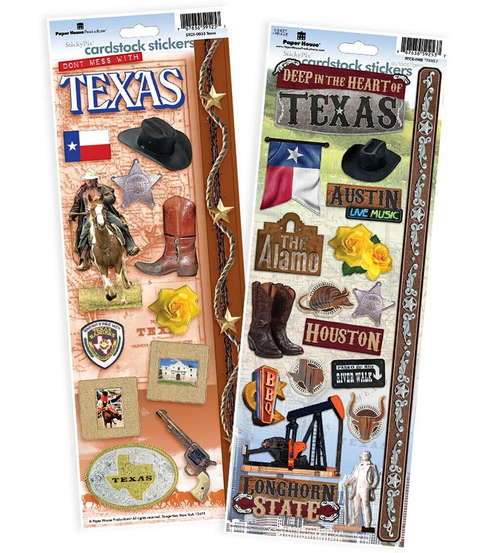 Embellishments & Stickers | Texas Cardstock Sticker 2pk Embellishments & Stickers Embellishments & Stickers