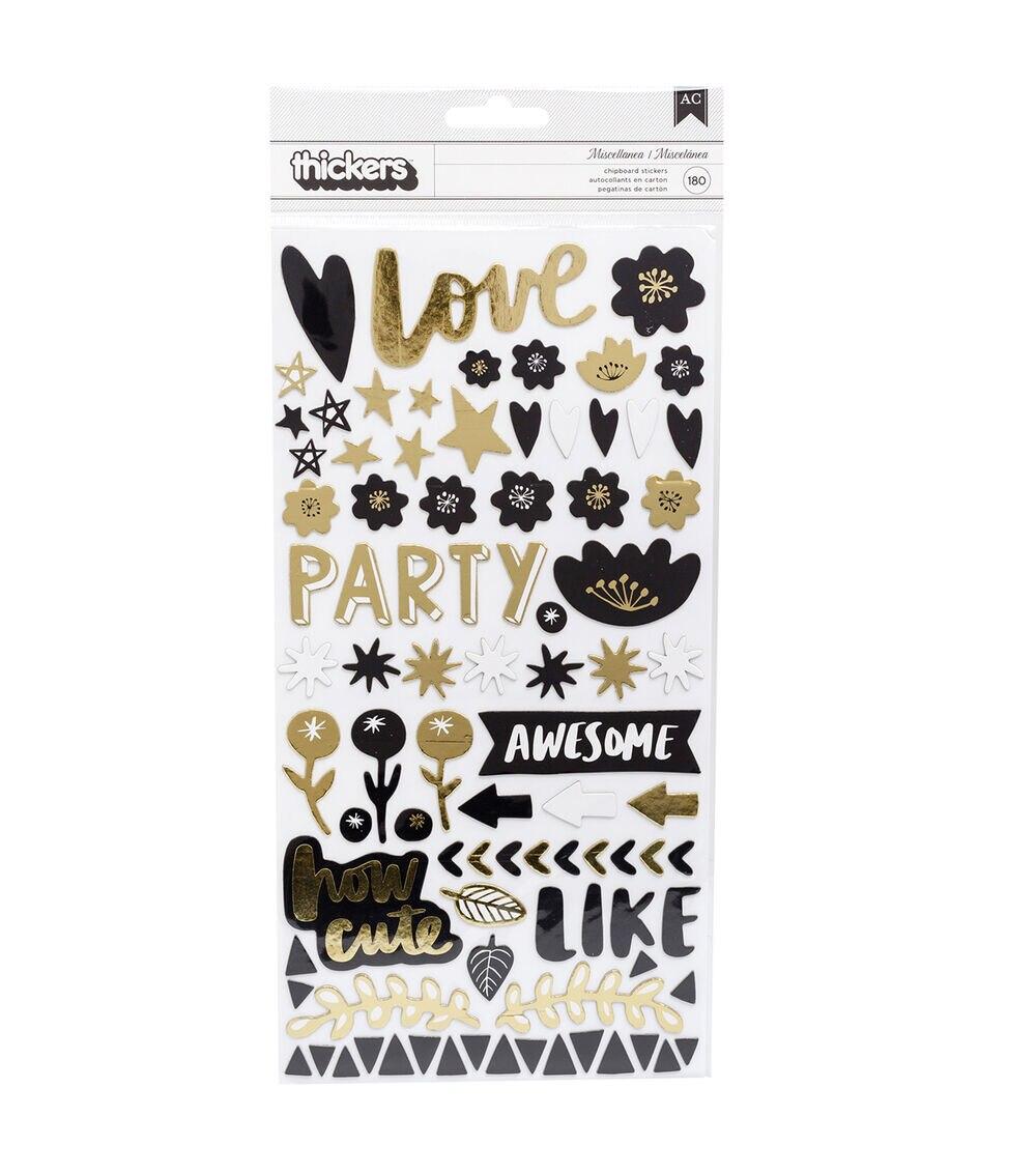 Embellishments & Stickers | Thicker Stickers Gold and Black Chic Embellishments & Stickers Embellishments & Stickers