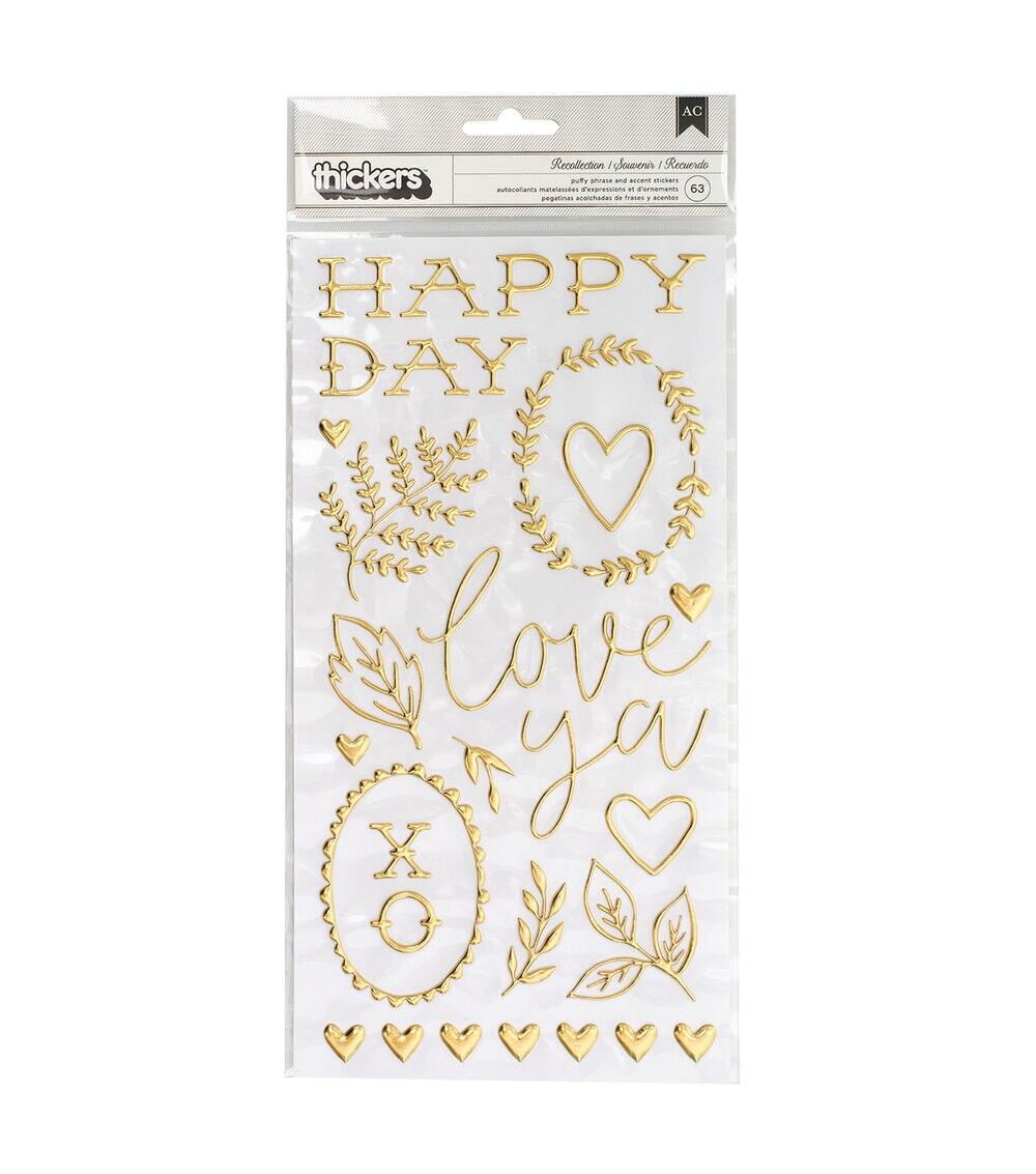 Embellishments & Stickers | Thicker Stickers Puffy Gold Embellishments & Stickers Embellishments & Stickers