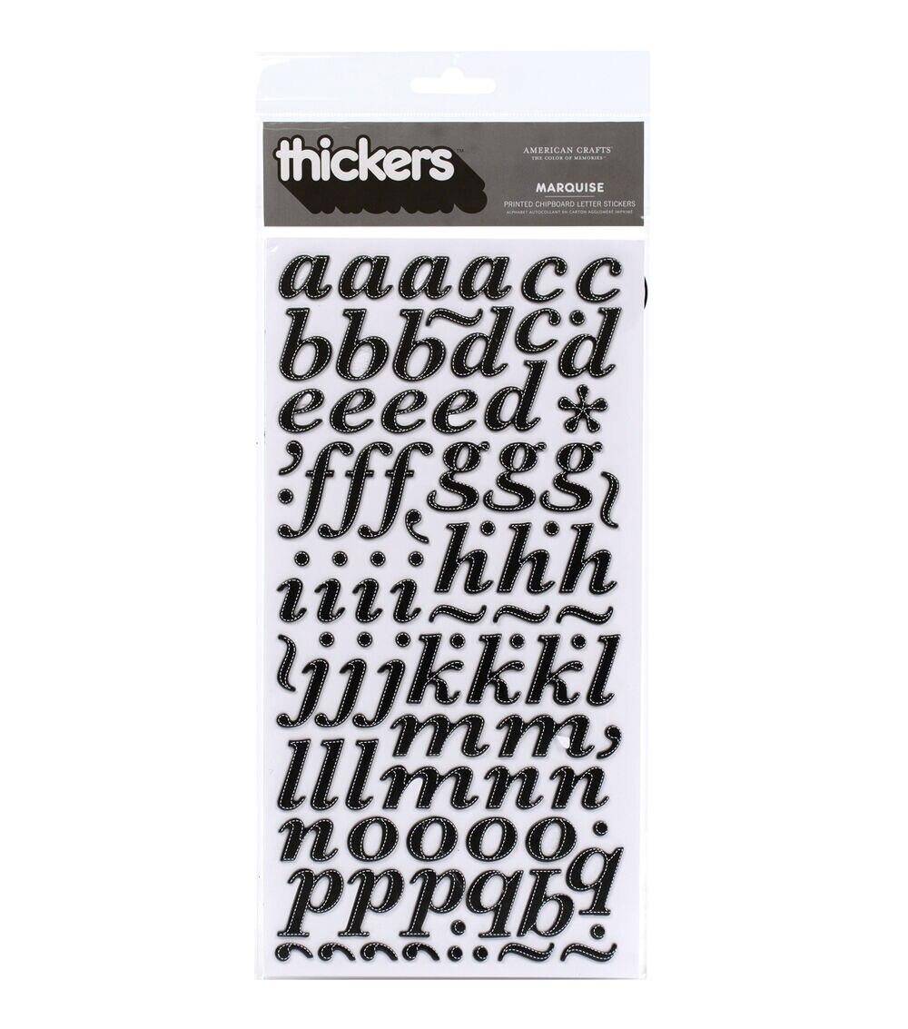 Embellishments & Stickers | Thickers Chipboard Stickers Marquise Alpha Marquise Alpha & Black Embellishments & Stickers Embellishments & Stickers