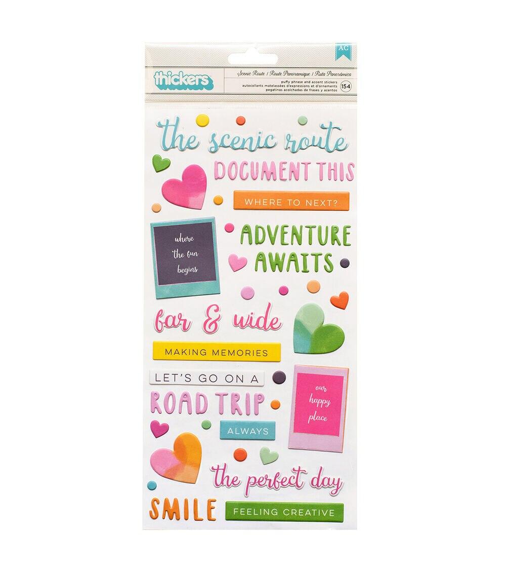 Embellishments & Stickers | Thickers Go The Scenic Route Puffy Stickers Embellishments & Stickers Embellishments & Stickers