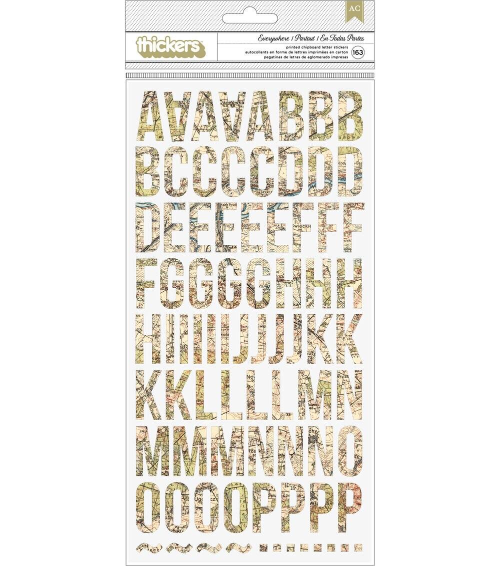 Embellishments & Stickers | Thickers Pack of 163 Everywhere Stickers Letters Embellishments & Stickers Embellishments & Stickers