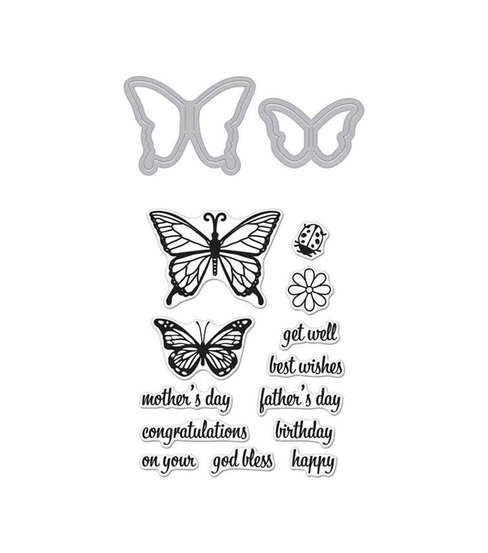 Embossing | Stamp & Cut Butterfly Pair Embossing Embossing