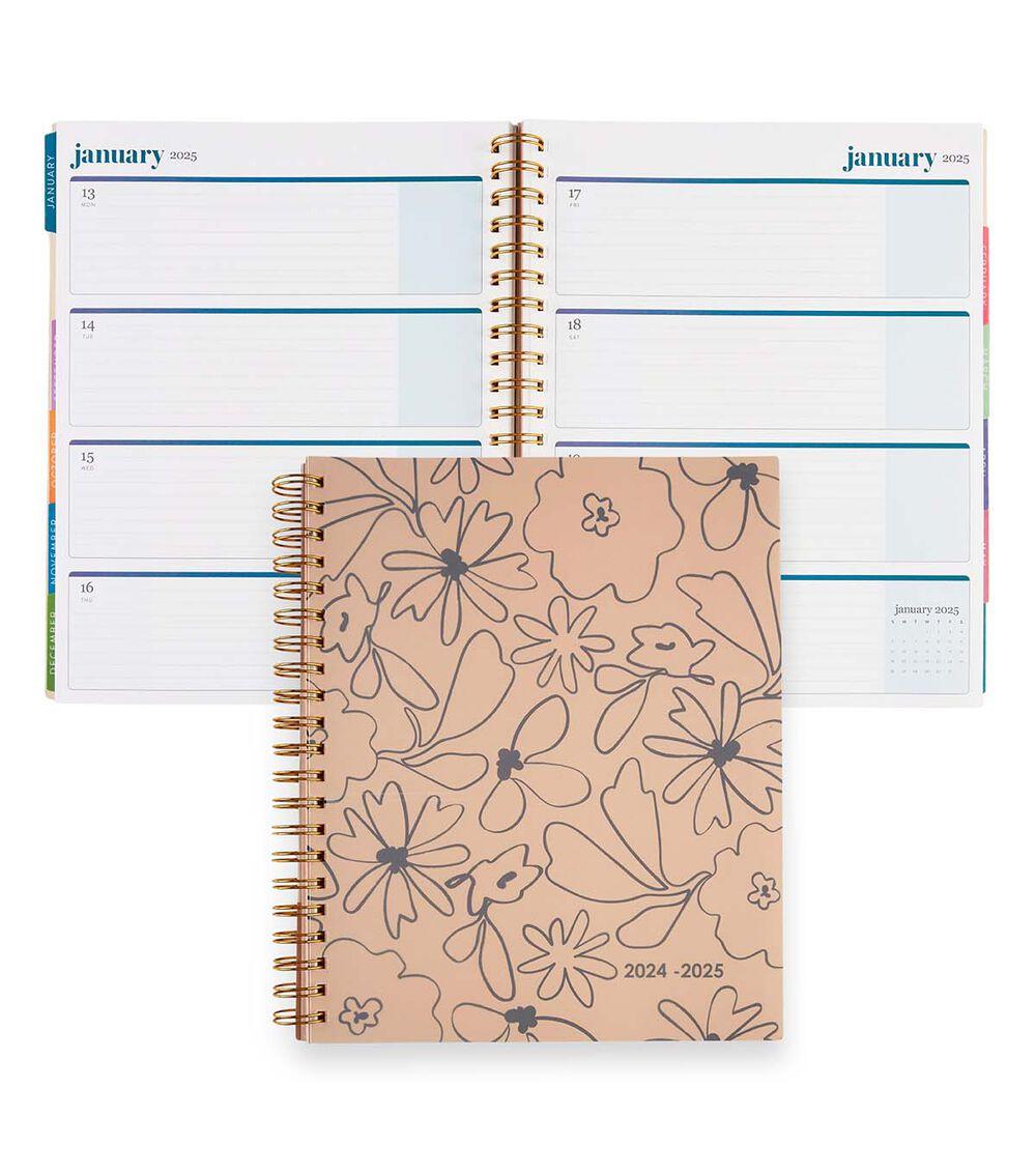 Journals & Planners | 12 Month Horizontal Boho Blooms Dated Planner Journals & Planners Journals & Planners