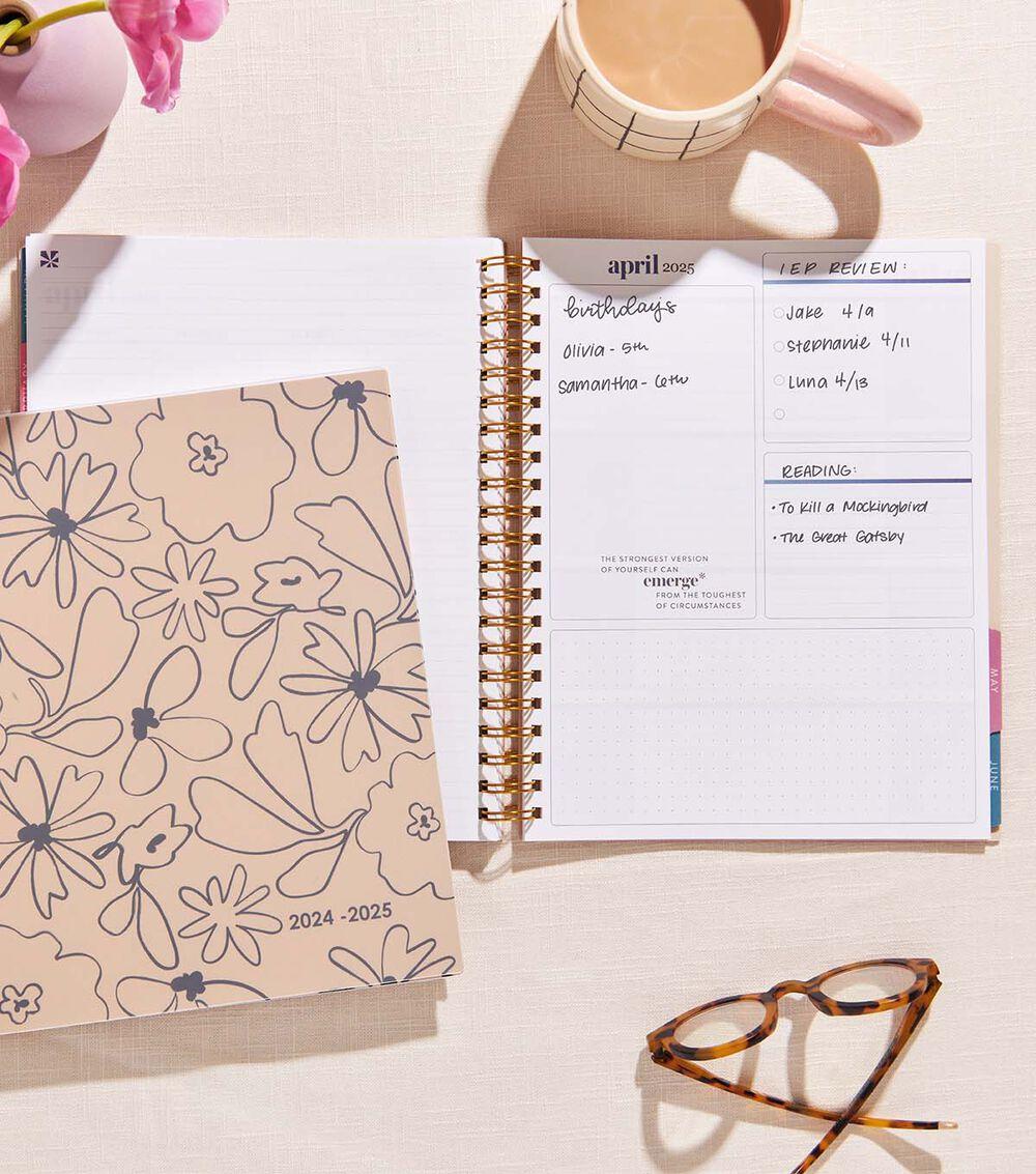 Journals & Planners | 12 Month Horizontal Boho Blooms Dated Planner Journals & Planners Journals & Planners