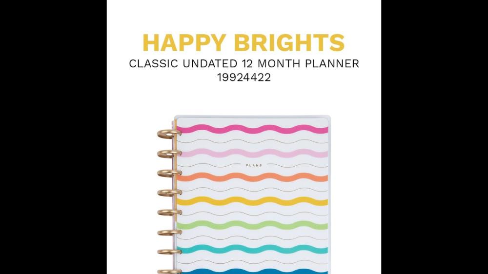 Journals & Planners | 12 Month Undated Happy Brights Classic Dashboard Planner Journals & Planners Journals & Planners