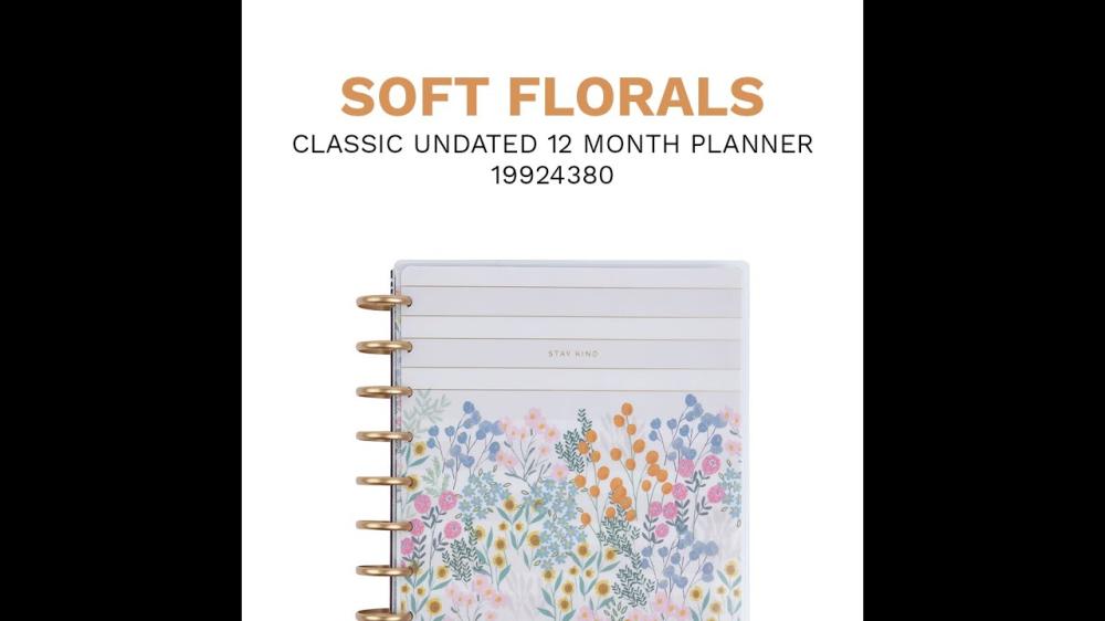 Journals & Planners | 12 Month Undated Soft Florals Classic Dashboard Planner Journals & Planners Journals & Planners