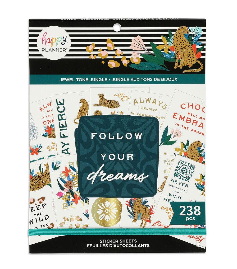 Journals & Planners | 238pc Jewel Tone Jungle Sticker Pack Journals & Planners Journals & Planners