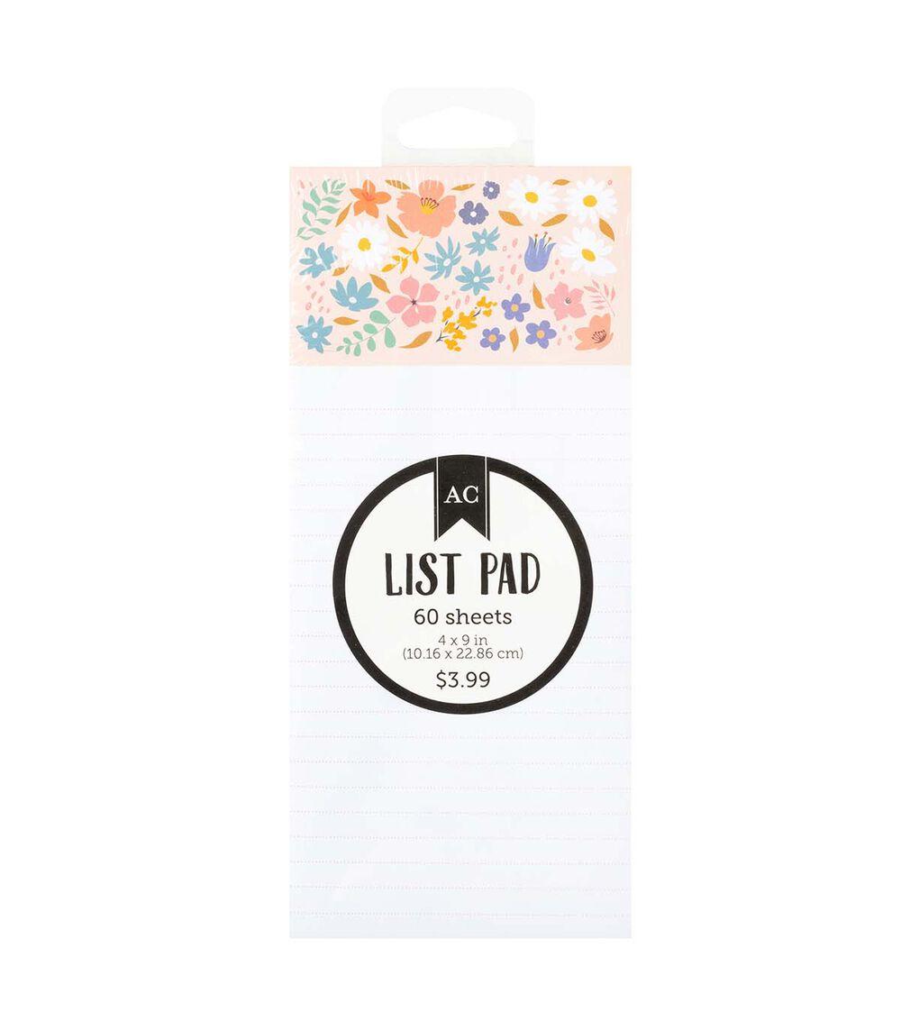 Journals & Planners | 4″ x 9″ Summer List Pad Top Floral 60 Sheet Journals & Planners Journals & Planners