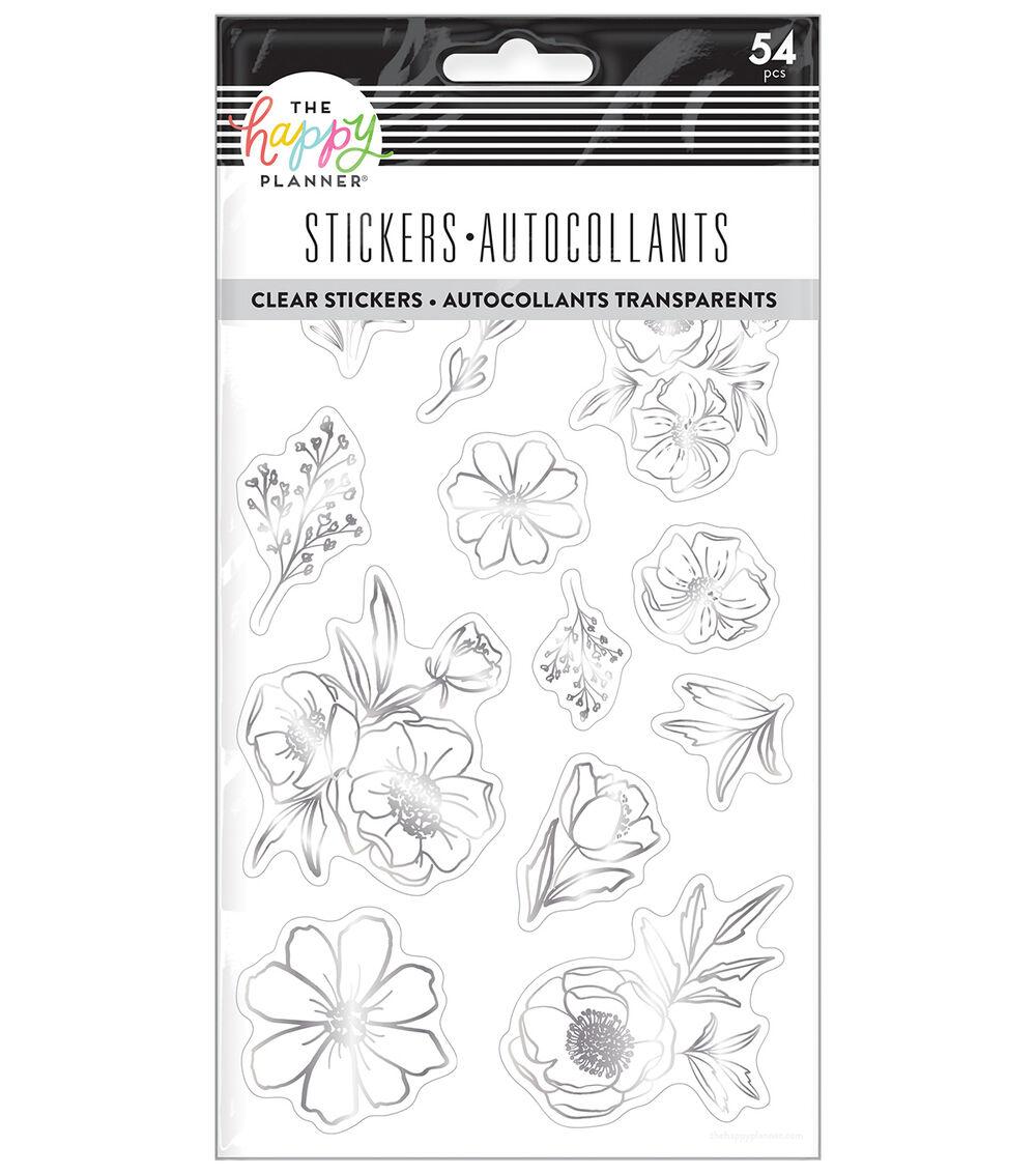 Journals & Planners | 54pc Clear Floral 5 Sheet Sticker Pack Journals & Planners Journals & Planners