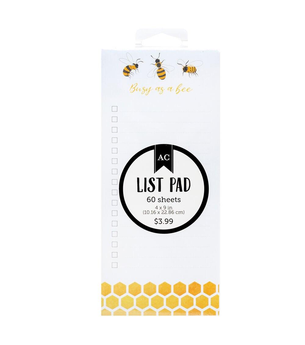 Journals & Planners | 60 Sheet Bees Spring List Pad Journals & Planners Journals & Planners