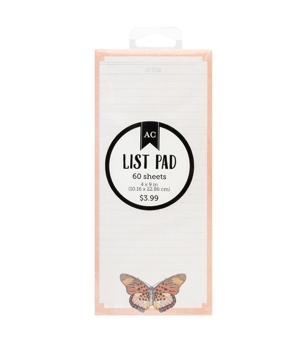 Journals & Planners | 60 Sheet Butterfly Spring List Pad Journals & Planners Journals & Planners