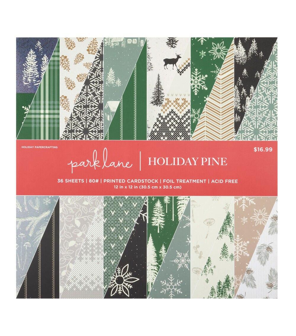 Paper | 12″ x 12″ Christmas Holiday Pine Paper Pack Paper Paper