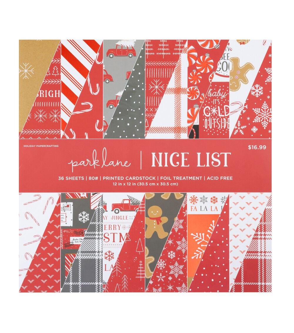 Paper | 12″ x 12″ Christmas Nice List Paper Pack Paper Paper