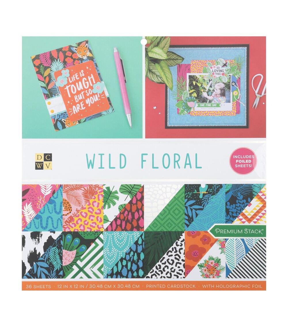 Paper | 12″ x 12″ Wild Floral 36 Sheet Paper Pack Paper Paper