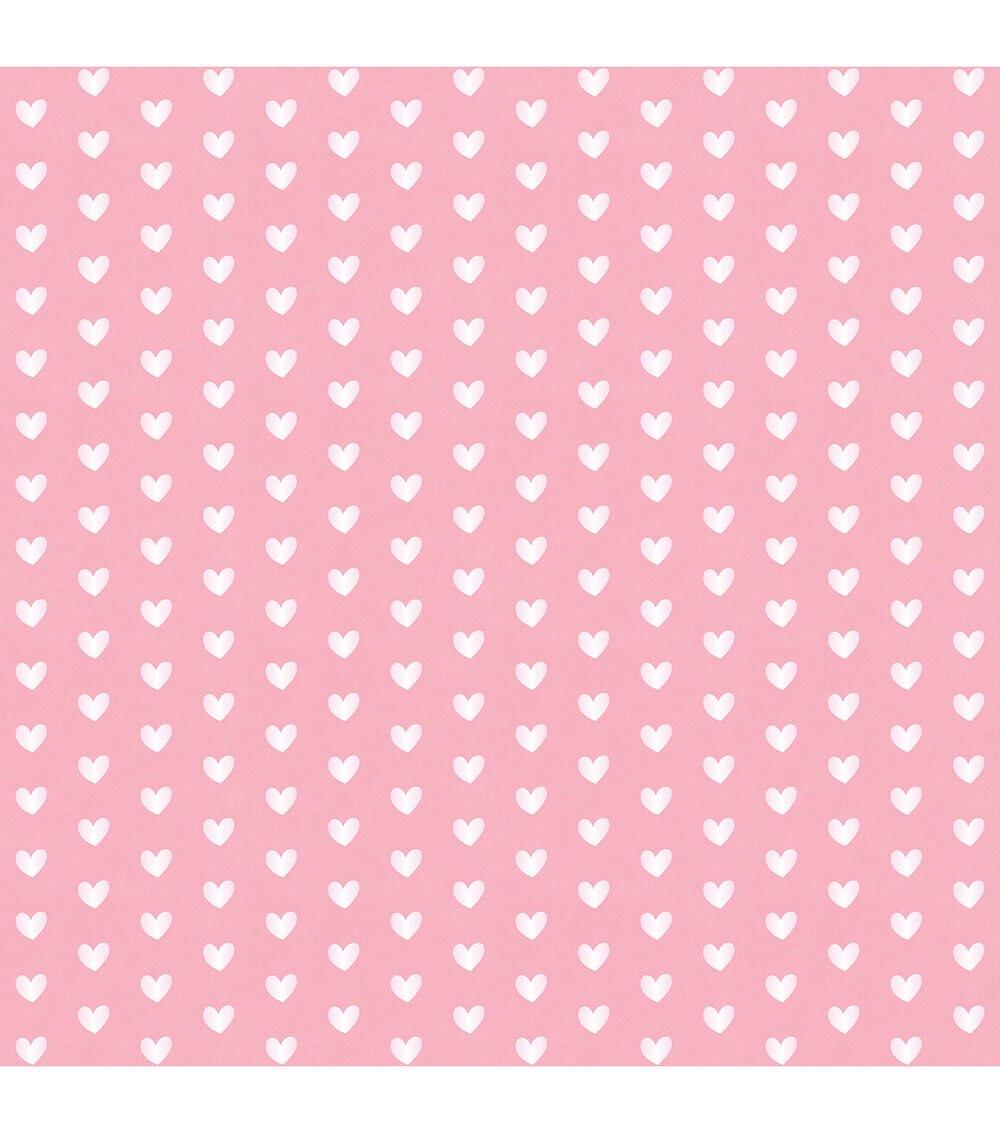 Paper | 12in x 12in Cardstock – Foiled Hearts Cotton Candy Paper Cotton Candy