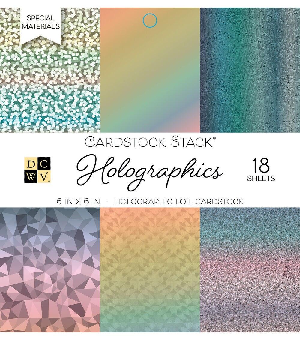 Paper | 18 Sheet 6″ x 6″ Holographic Foil Cardstock Pack Paper Paper