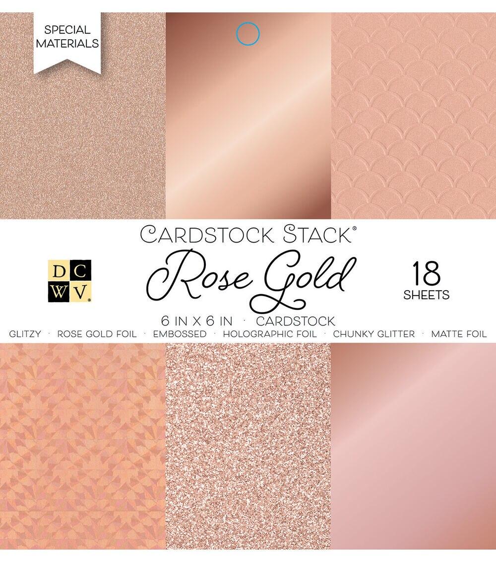 Paper | 18 Sheet 6″ x 6″ Rose Gold Cardstock Pack Paper Paper