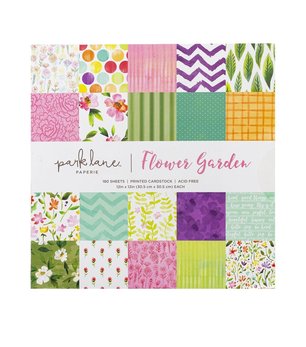 Paper | 180 Sheet 12″ x 12″ Flower Garden Cardstock Paper Pack Paper Paper