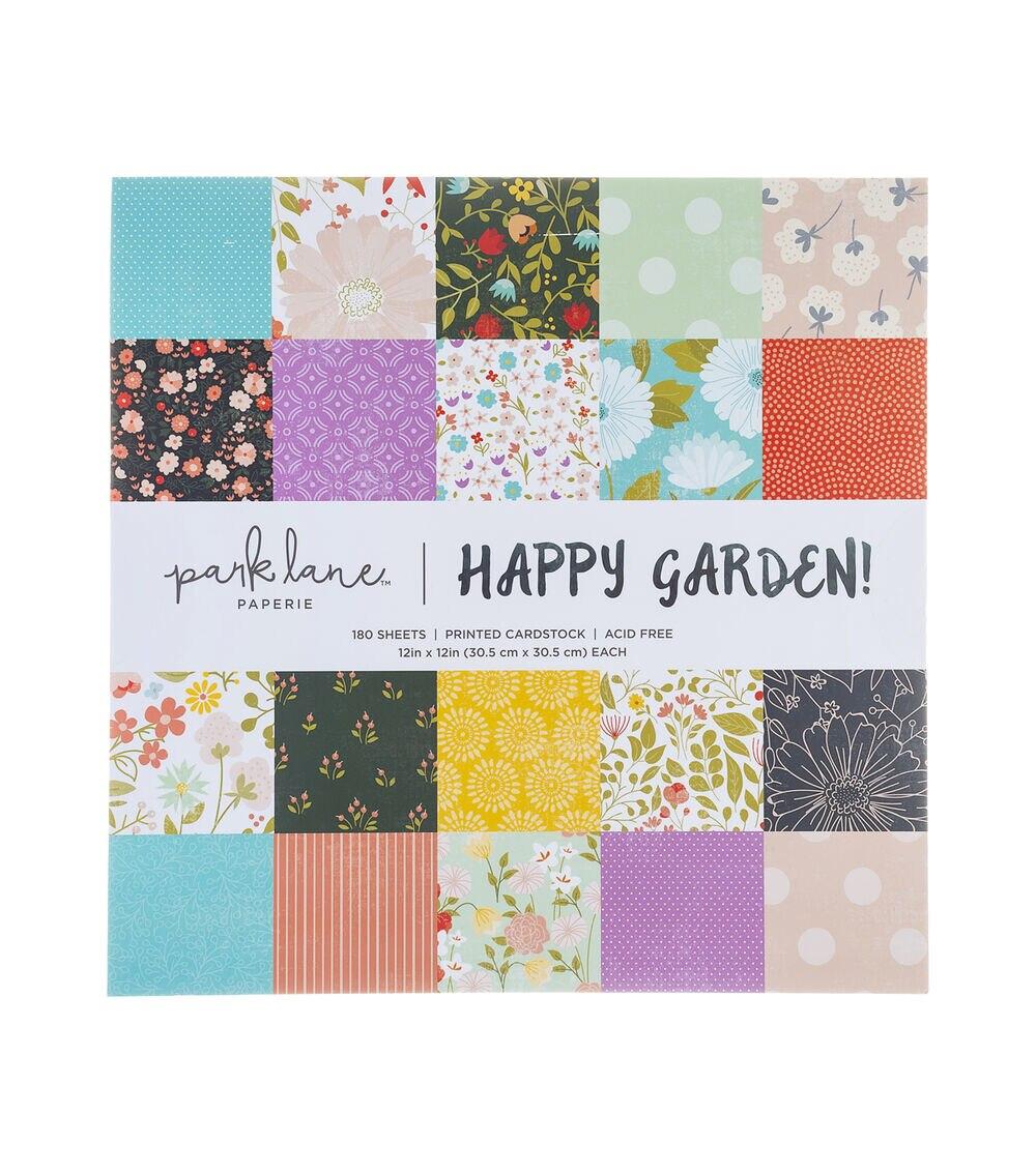 Paper | 180 Sheet 12″ x 12″ Happy Garden Cardstock Paper Pack Paper Paper