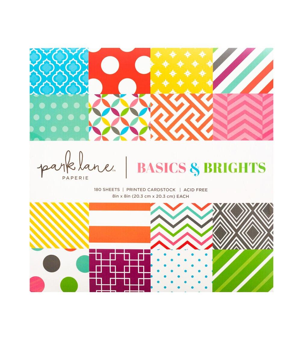 Paper | 180 Sheet 8″ x 8″ Basics & Brights Cardstock Paper Pack Paper Paper