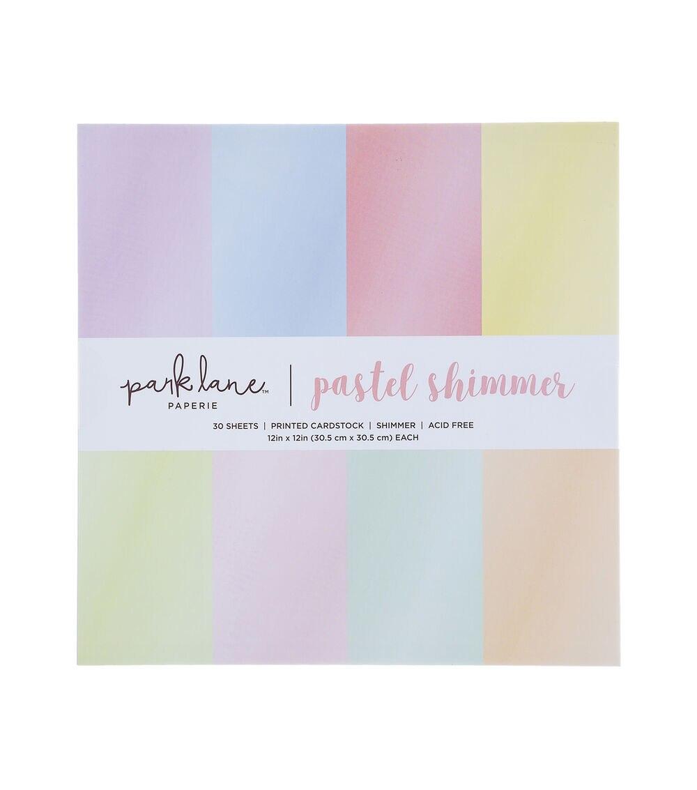 Paper | 30 Sheet 12″ x 12″ Pastel Shimmer Cardstock Paper Pack Paper Paper