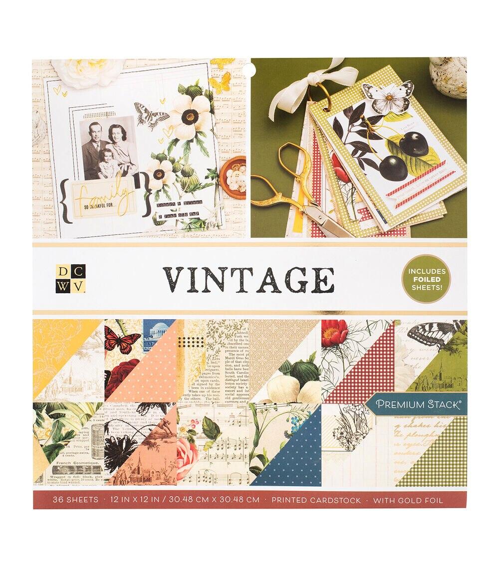 Paper | 36 pk 12in x 12in Printed Cardstock – Vintage Paper Paper